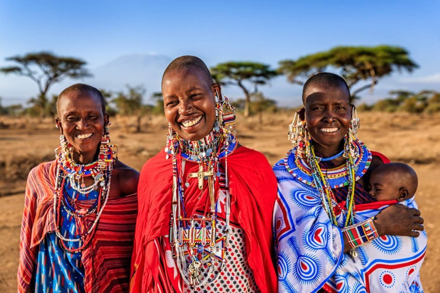 Cute Maasai tribal pattern dresses for an evening party